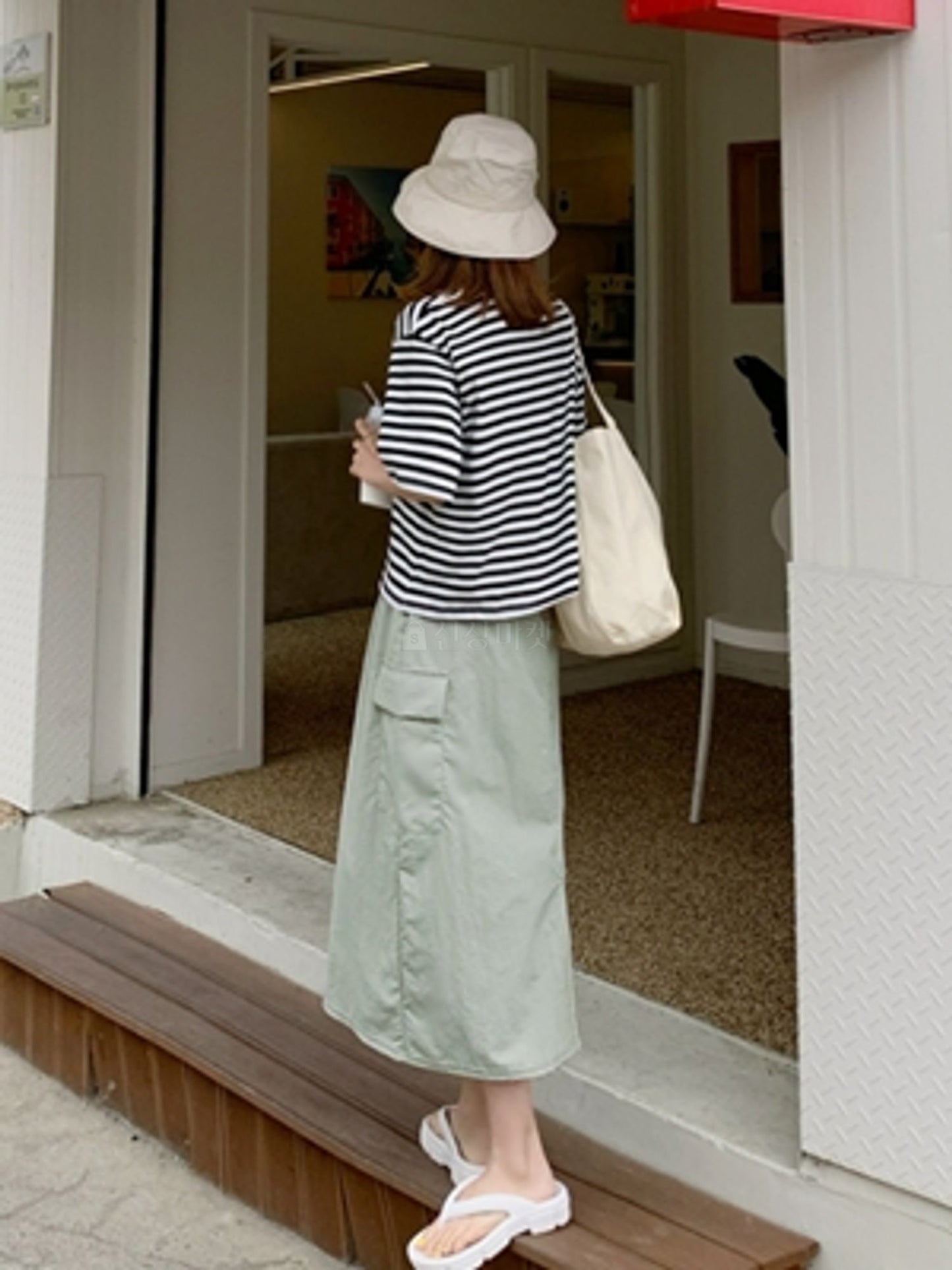 韓國有帽風褸連半身裙套裝