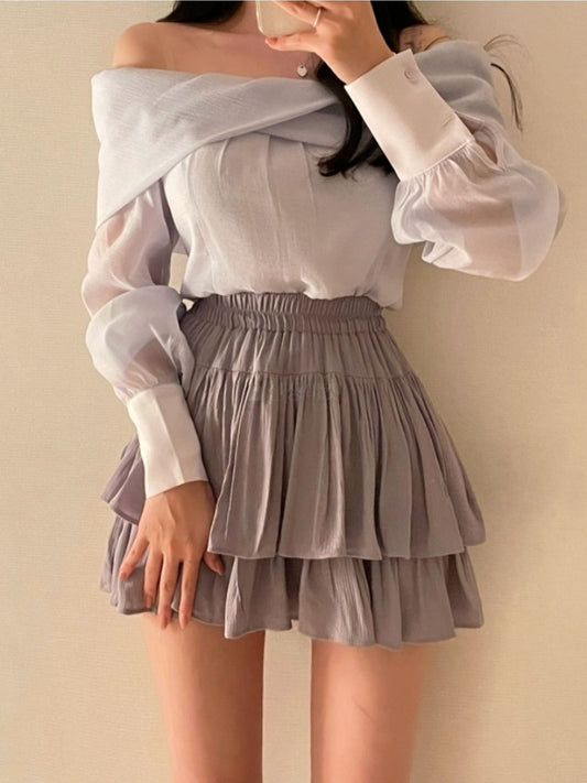 韓國皺摺短裙