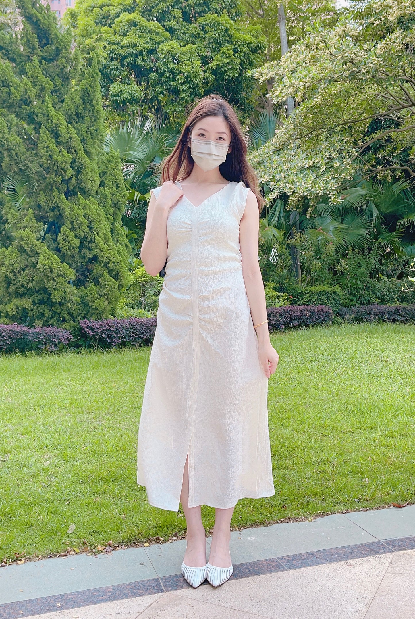 韓國氣質束帶連衣裙