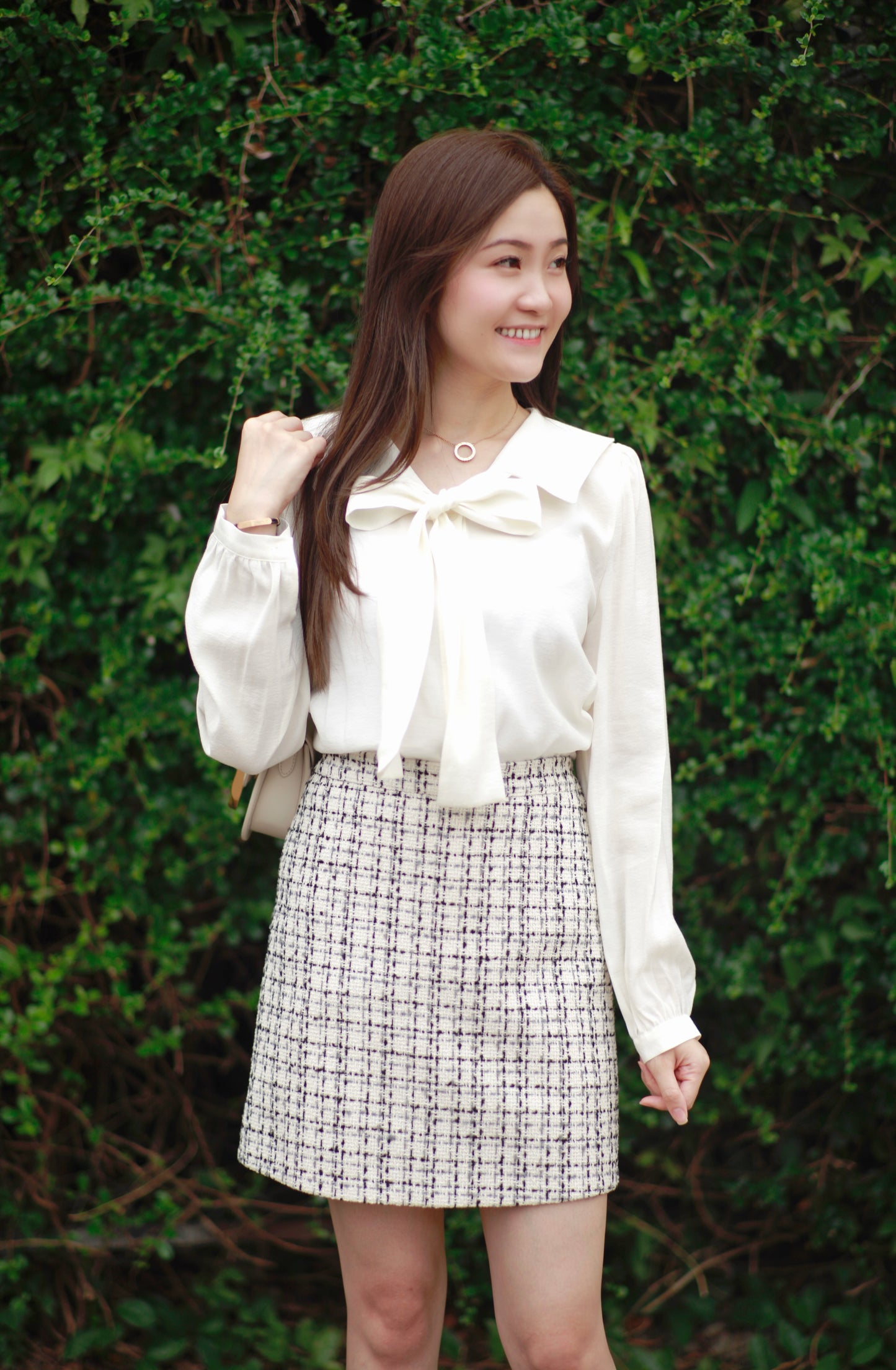 韓國簡約小香風短裙